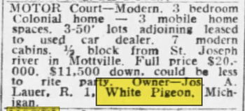 Pines Motel - July 1961 For Sale